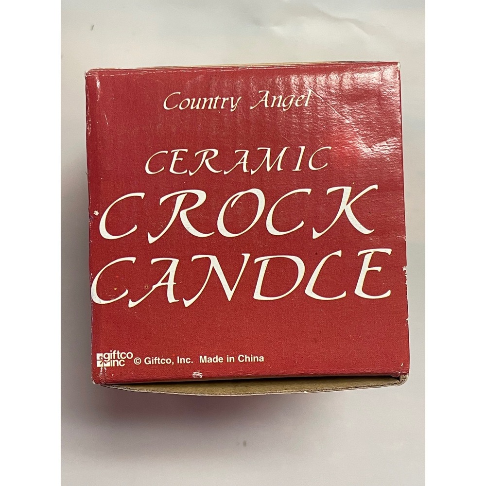Giftco Country Angel Ceramic Crock Candle Tan Primitive Farmhouse Decor 05125 - Picture 3 of 14